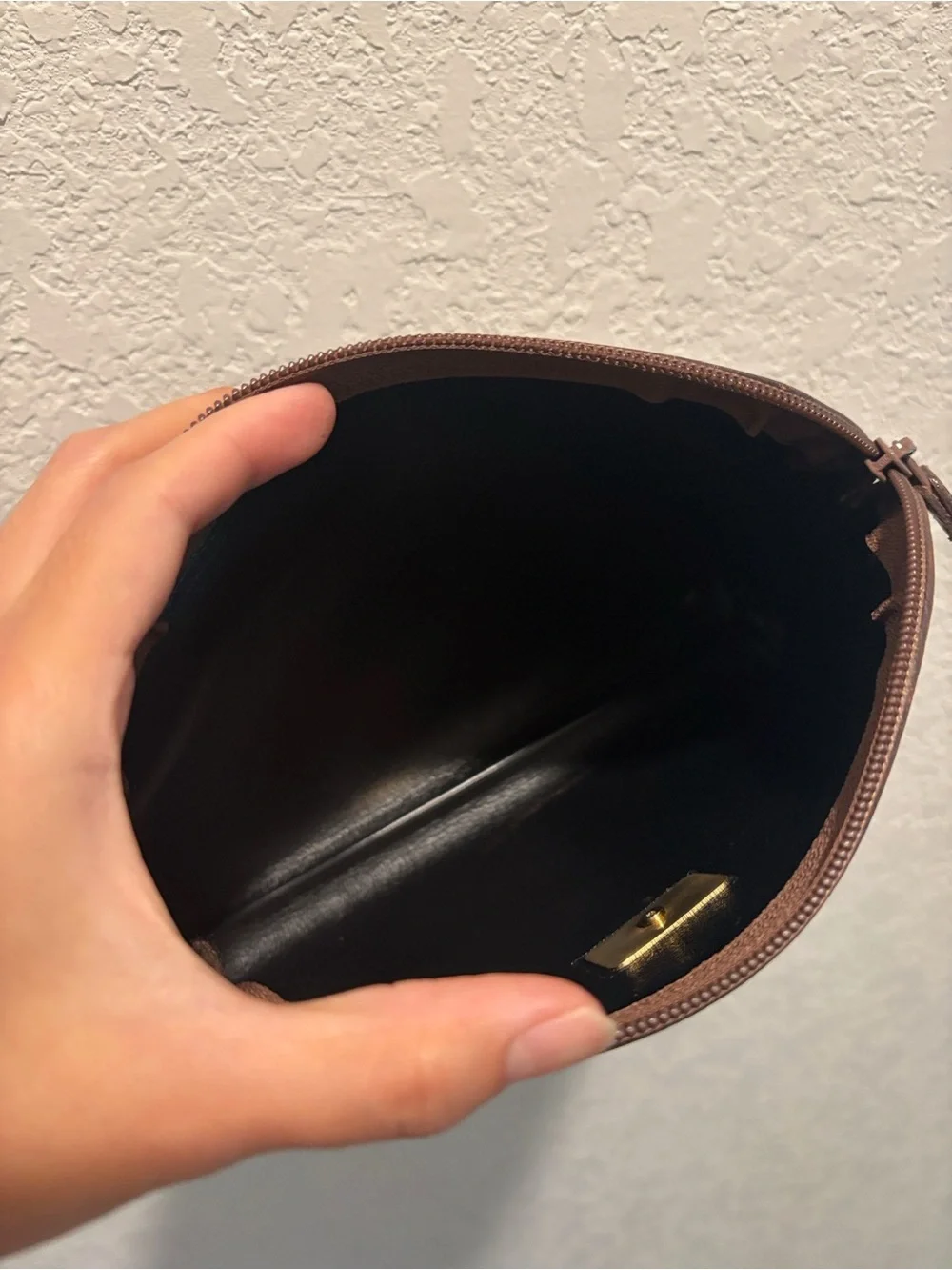 Burberry Vintage Tan Plaid Toiletry Pouch with Brown Trim